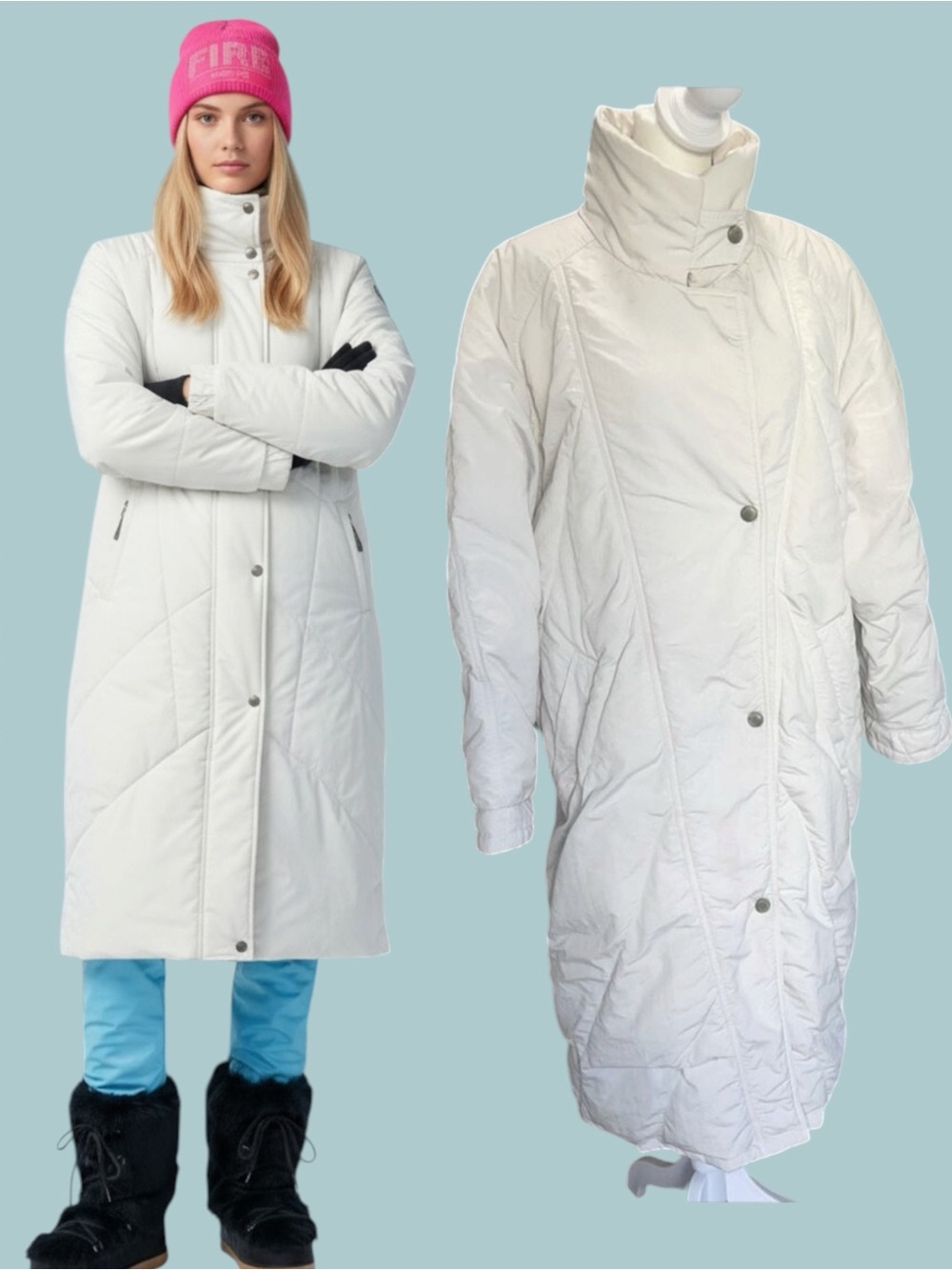 Bogner Off-White Long Puffer Coat